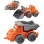 Auto pracovní veselé 13cm stavební stroje s očima set 2ks v síťce plast