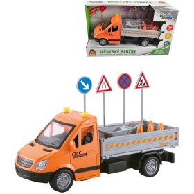 Auto pracovní set s dopravními značkami na setrvačník na baterie Světlo Zvuk