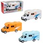 Auto obytné kovové 11cm zpětný chod karavan v krabici 3 barvy
