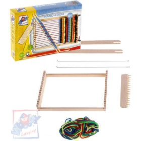 WOODY DŘEVO Tkalcovský stav set s bavlnkami *DŘEVĚNÉ HRAČKY*