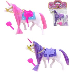 Koník česací jednorožec třpytivý set s hřebenem a doplňky 2 barvy