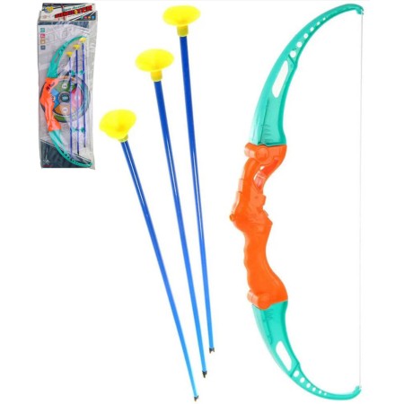 Luk a 3 soft šípy na přísavku plastový dětský herní set s terčem
