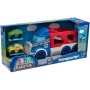 Teamsterz Auto Tiny transportér set se 2 soft baby autíčky s očima plast