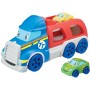 Teamsterz Auto Tiny transportér set se 2 soft baby autíčky s očima plast