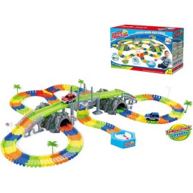 Dráha variabilní Go Go Flexile Track set 240dílů s točnou a 2 autíčky na baterie Světlo