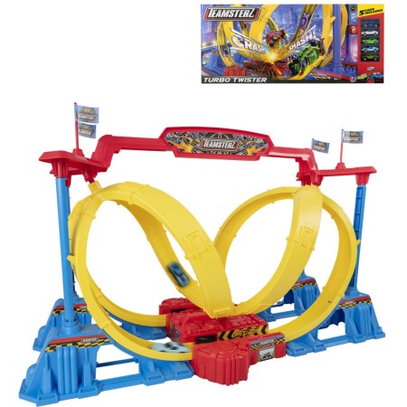 Teamsterz Turbo Twister dráha s loopingy herní set s 5 autíčky na baterie