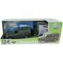 KIDS GLOBE Horses auto Land Rover set s přívěsem a koňmi zelený PB kov