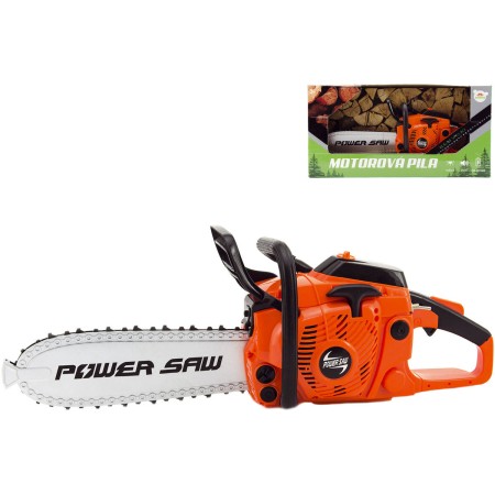 Pila dětská motorová řetězová funkční na baterie Světlo Zvuk plast