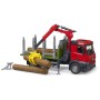 BRUDER 03669 Auto MB Arocs nákladní s jeřábem na dřevo model 1:16 plast
