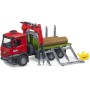 BRUDER 03669 Auto MB Arocs nákladní s jeřábem na dřevo model 1:16 plast