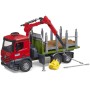 BRUDER 03669 Auto MB Arocs nákladní s jeřábem na dřevo model 1:16 plast