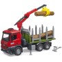 BRUDER 03669 Auto MB Arocs nákladní s jeřábem na dřevo model 1:16 plast