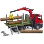 BRUDER 03669 Auto MB Arocs nákladní s jeřábem na dřevo model 1:16 plast