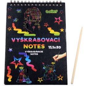 Notes vyškrabovací duhový 14x20cm 12 listů set s nástrojem