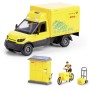 DICKIE Zásilková doprava auto DHL s figurkou a doplňky na baterie Světlo Zvuk