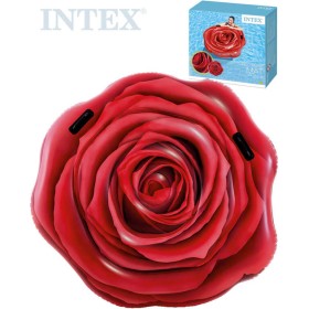 INTEX Lehátko nafukovací Rudá růže 137x132cm matrace s úchyty na vodu 58783