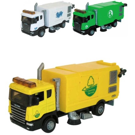 MAC TOYS Vozidlo úklidové Scania 1:48 kovové auto 3 druhy v krabici