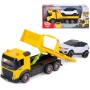 DICKIE Set odtahový vůz Volvo FM na setrvačník + auto Volvo EX40