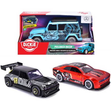 DICKIE Auto sportovní Pullback Racer 15cm na setrvačník 3 druhy