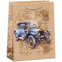 ARGUS Taška dárková veterán modrý 18x24x10cm papírová natur Eco Friendly