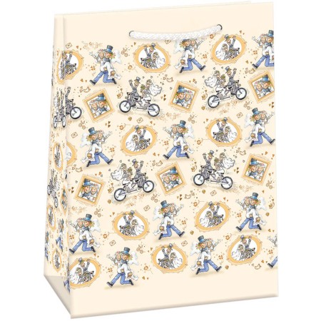 ARGUS Taška dárková svatba 23x32x13cm papírová lesklá