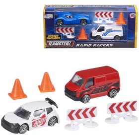 Teamsterz auto závodní set s dodávkou a doplňky Rapid Racers 2 druhy kov