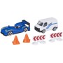 Teamsterz auto závodní set s dodávkou a doplňky Rapid Racers 2 druhy kov