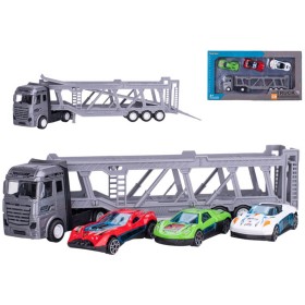Přepravník aut kovový transportér set se 3 auty volný chod