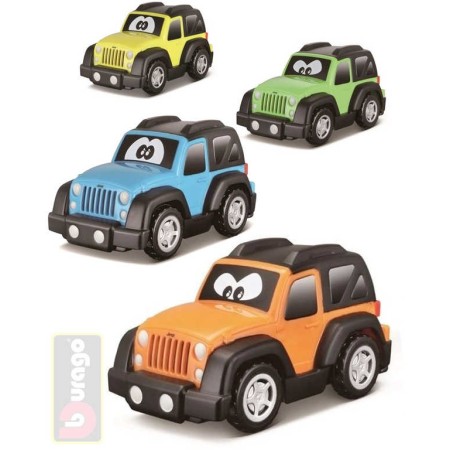 BBURAGO Baby autíčko Jeep plastové s očima 9cm různé druhy