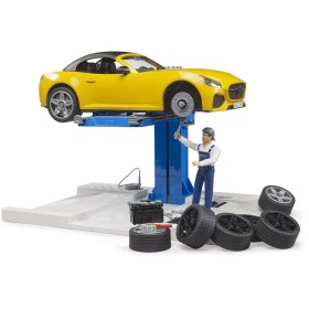 BRUDER 62112 Autodílna servisní centrum + auto Roadster s figurkou