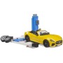 BRUDER 62112 Autodílna servisní centrum + auto Roadster s figurkou
