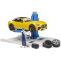 BRUDER 62112 Autodílna servisní centrum + auto Roadster s figurkou