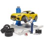BRUDER 62112 Autodílna servisní centrum + auto Roadster s figurkou
