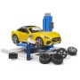 BRUDER 62112 Autodílna servisní centrum + auto Roadster s figurkou