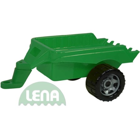 LENA Přívěs zelený plastová vlečka k maxi autům 50cm