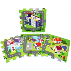 Měkké bloky Město 9ks pěnový koberec baby puzzle podložka na zem