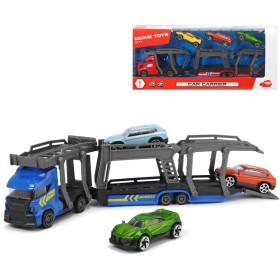 DICKIE Přeprava autíček set transportér 28cm + autíčko 3ks kov 2 druhy