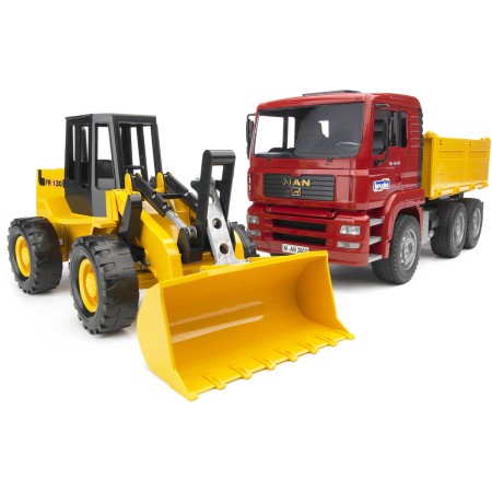 BRUDER 02752 Auto MAN TGA nákladní sklápěčka + čelní nakladač FR130 plast