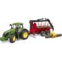 BRUDER 03154 John Deere 7R 350 set s přepravníkem na dřevo a 4 kládami