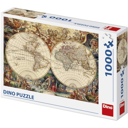 DINO Puzzle Historická mapa 66x47cm foto skládačka 1000 dílků
