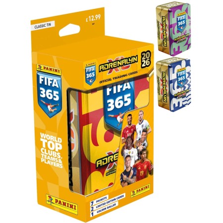 PANINI FIFA 365 2026 Adrenalyn XL sběratelské karty 42ks plechovka 2 barvy