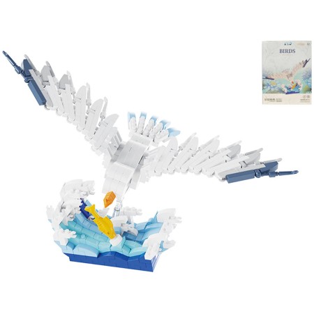 Stavebnice pták racek 443 dílků plast skládačka v krabici