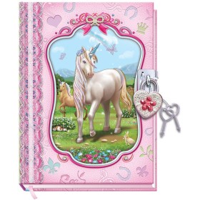 Deník dětský tajný holčičí jednorožci set se zámkem a klíčky