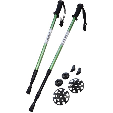 KUBISPORT Trekingové hole set 1 pár s příslušenstvím zelené