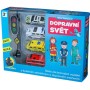 Auta záchranné složky set 4ks + dopravní značky a semafor na baterie Světlo