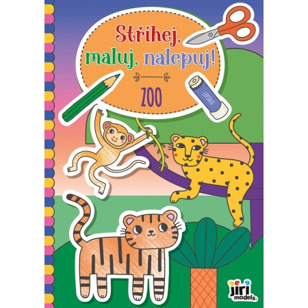 JIRI MODELS Stříhej, maluj, nalepuj! kreativní sešit zvířátka ZOO
