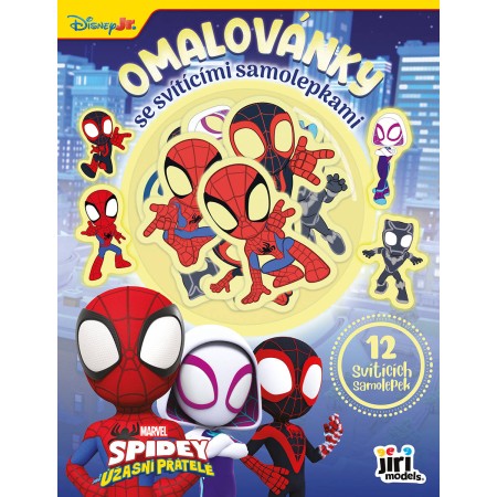 JIRI MODELS Omalovánky se svítícími samolepkami Spidey