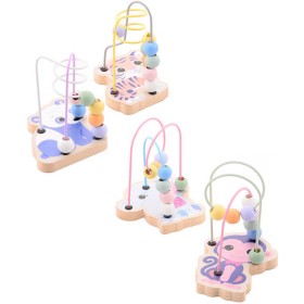 DŘEVO Baby labyrint motorický provlékačka se zvířátky různé druhy pro miminko