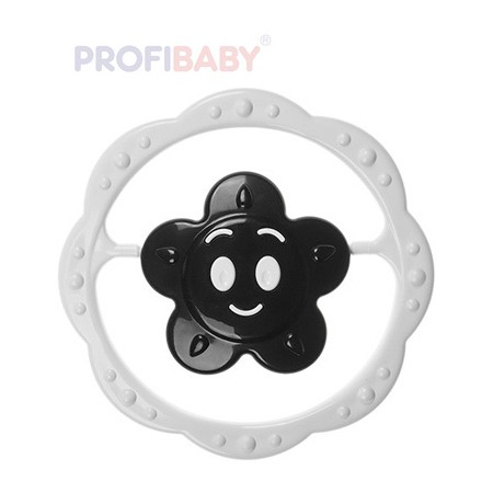 PROFIBABY Baby chrastítko kruh hvězdička kytička černobílé pro miminko