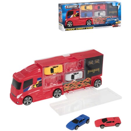 Teamsterz přeprava aut set nákladní auto tahač / kufřík 2v1 + 4 autíčka